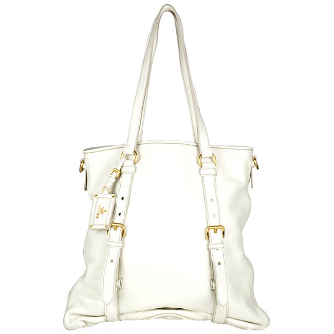 Prada Cervo White Folding Tote Bag - 12437514 - Overstock.com ...  