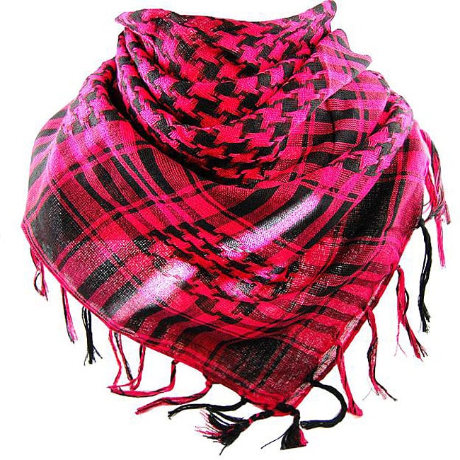 Checker and Stripe Hot Pink Scarf  