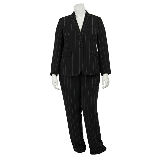 John Meyer Women's Plus Size Pinstripe Pant Suit 12541896 Overstock
