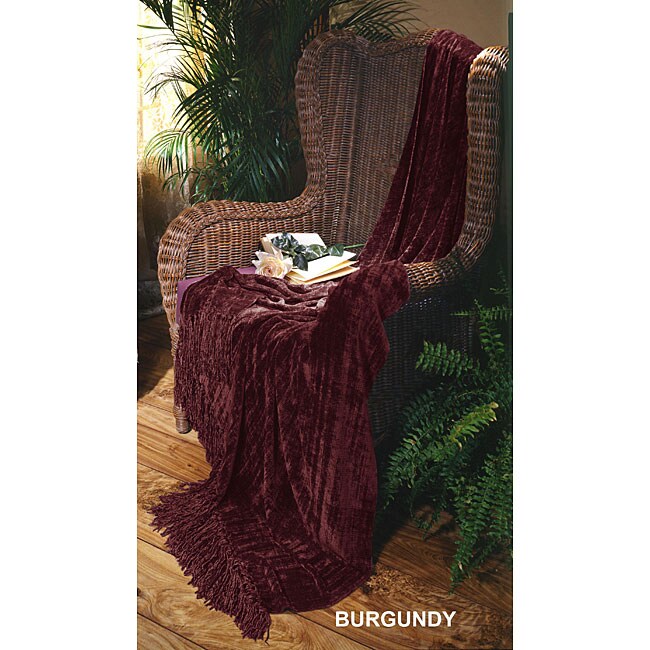 Illumina Chenille Burgundy Throw Blanket 12580814