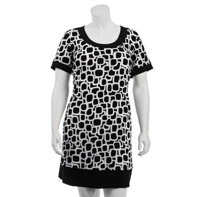 Tiana B. Womens Plus Size Mod Print Jersey Dress  