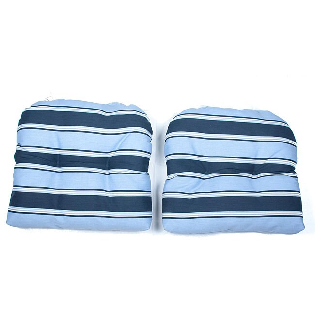 Blue Stripe Outdoor Cushions (Set of 2)  