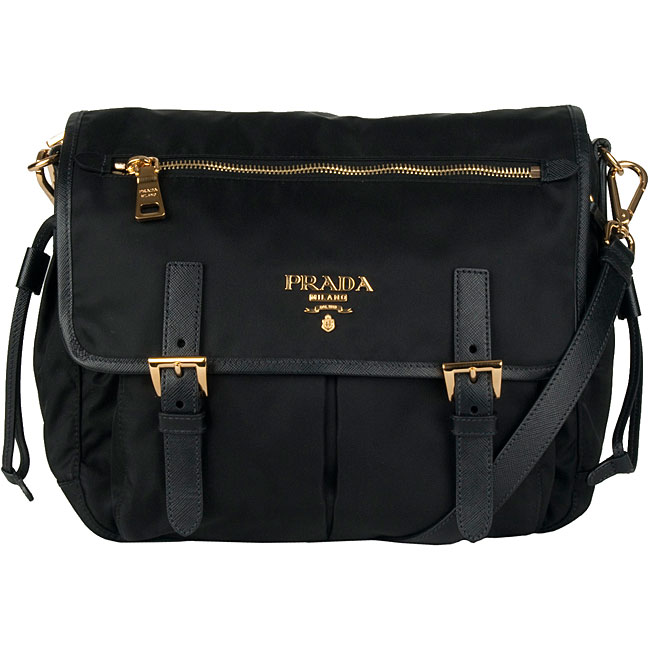 Prada Tessuto Saffiano Travel Shoulder Bag - 12645485 - Overstock ...