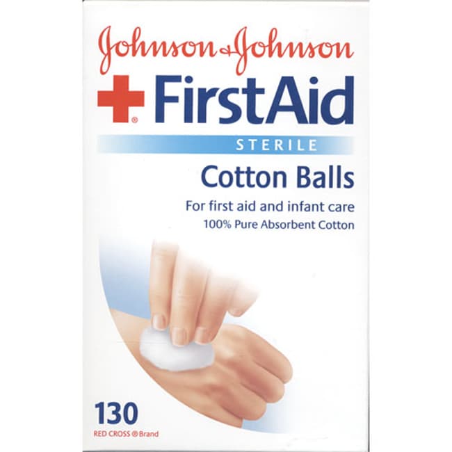 Johnsons First Aid Sterile Cotton Balls 130 count Boxes (Pack of 3 