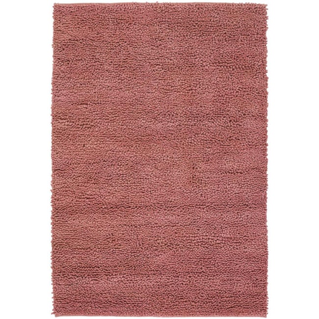 Hand woven Pink Shag Rug (79 Round)