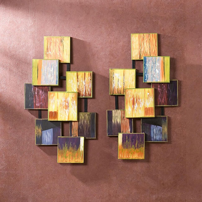 Geometric 2-piece Wall Sculpture Set - 12756534 - Overstock.com 