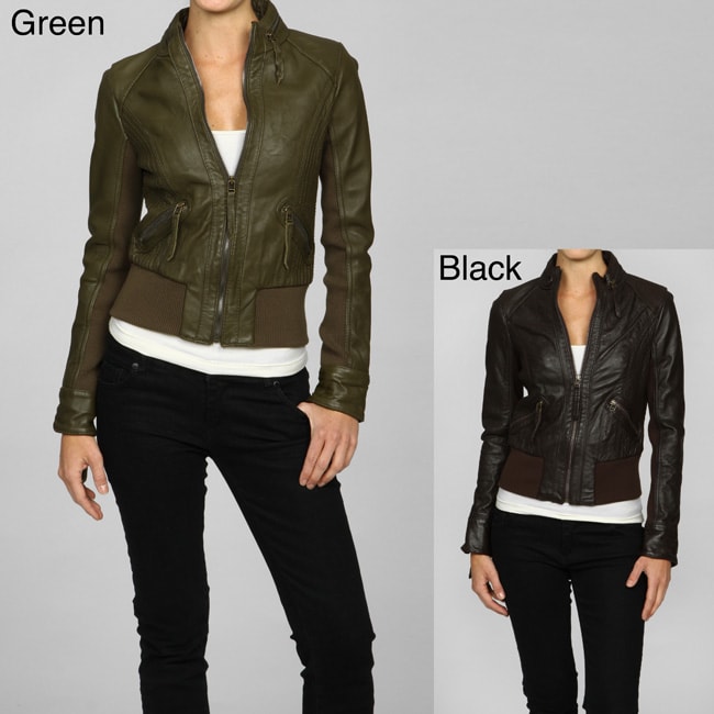 MICHAEL Michael Kors Women's Leather Bomber Jacket 12918600