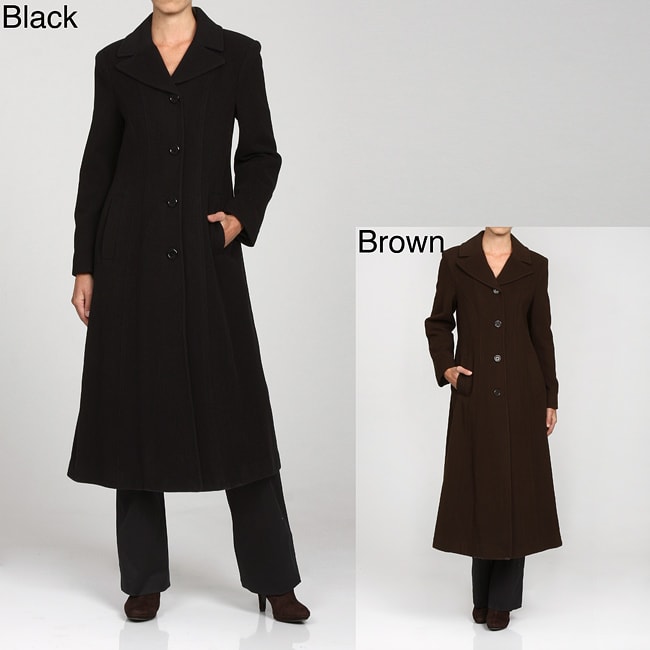 Anne Klein Women's Long Singlebreasted Wool Coat 12950892