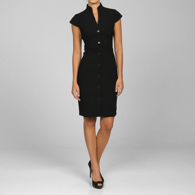 button down shirt dress black