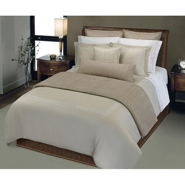 Greek Key Taupe Queensize 3piece Duvet Cover Set 12974234