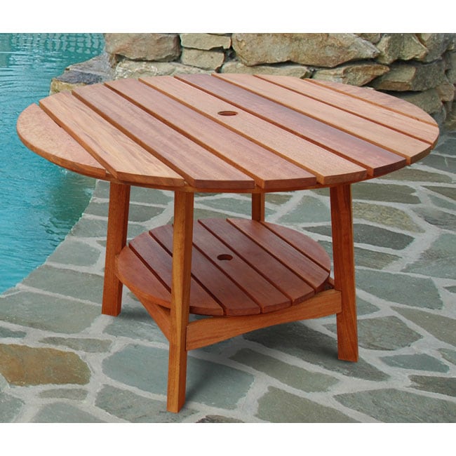 Outdoor Eucalyptus Wood Round Dining Table