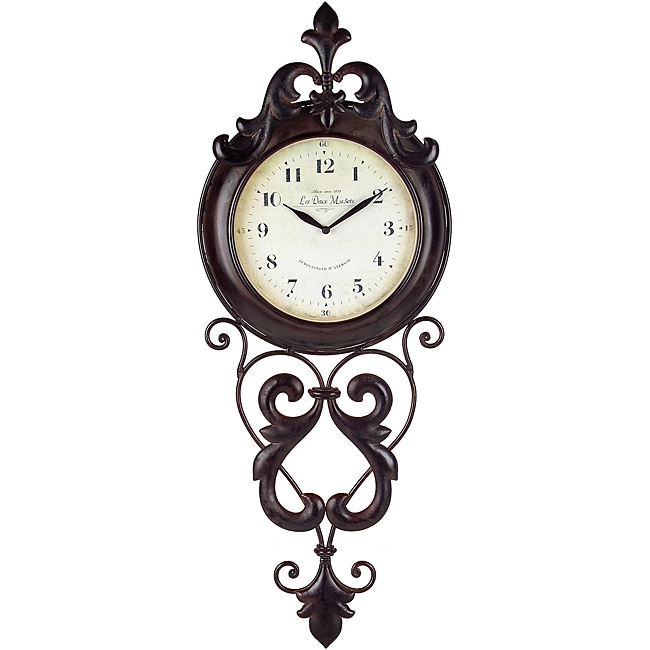 Handcrafted Provence Metal Scroll Wall Clock
