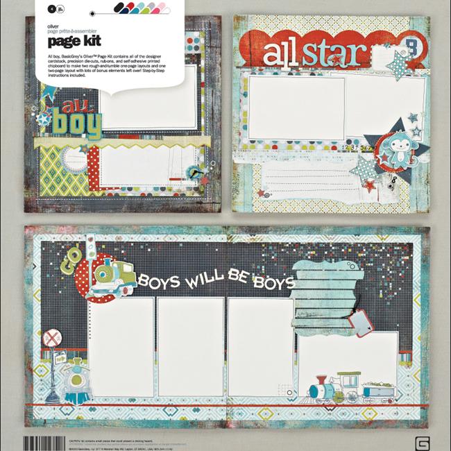 Basic Grey Oliver Page Kit 12x12 in Layouts  