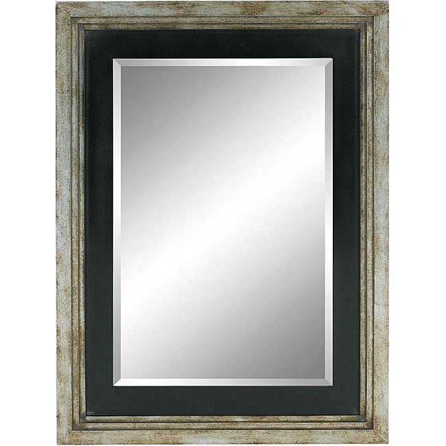 Rectangular Framed Distressed Silver Wall Mirror
