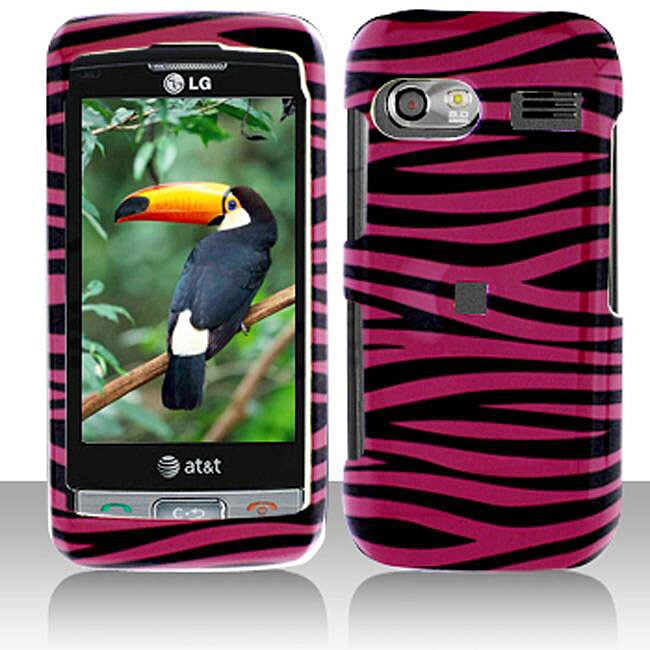 Snap on LG VU PLUS GR700 Black/ Pink Zebra Case  