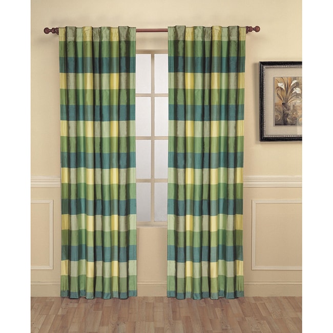 Charleston Silk Plaid 84 inch Curtain Panel Pair