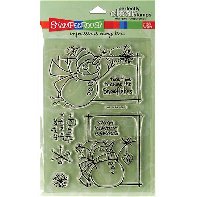 Stampendous Snowman Flurry Perfectly Clear 4x6 Stamps Sheet 
