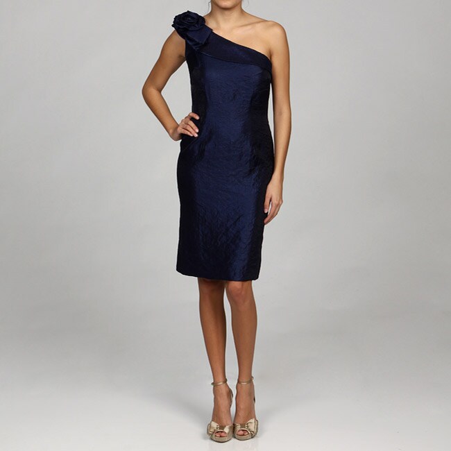 Jessica Howard Women's Navy Oneshoulder Sheath Dress 13129671