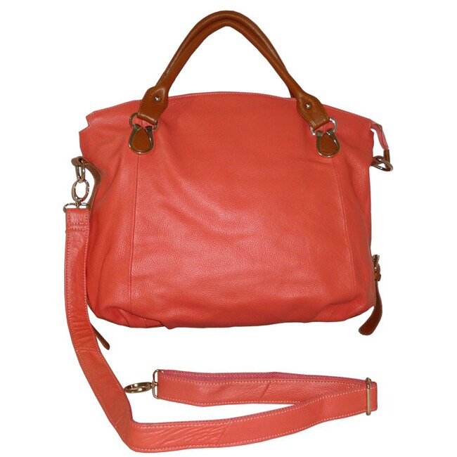 Amerileather 'La Jolla' Leather Shoulder Bag - 13188194 - Overstock.com