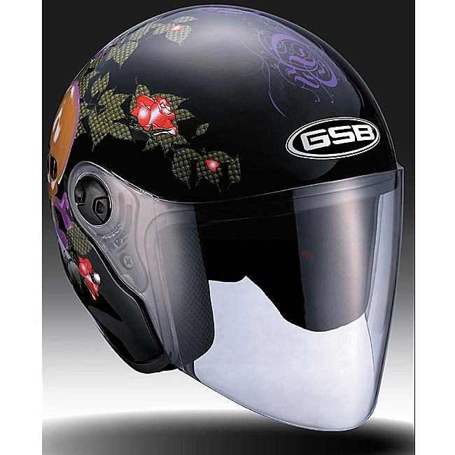 GSB Womens Heart Breaker Open Face Motorcycle Helmet  