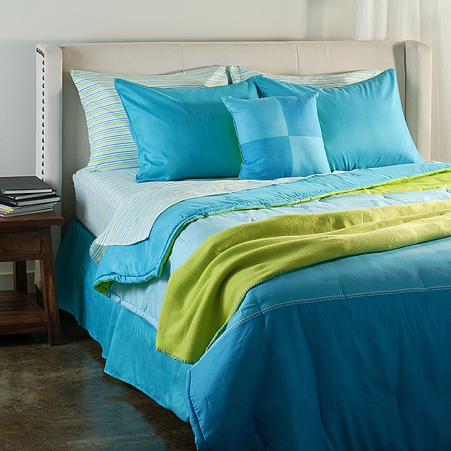 Blue Colorblock Bed in a Bag with Sheet Set  