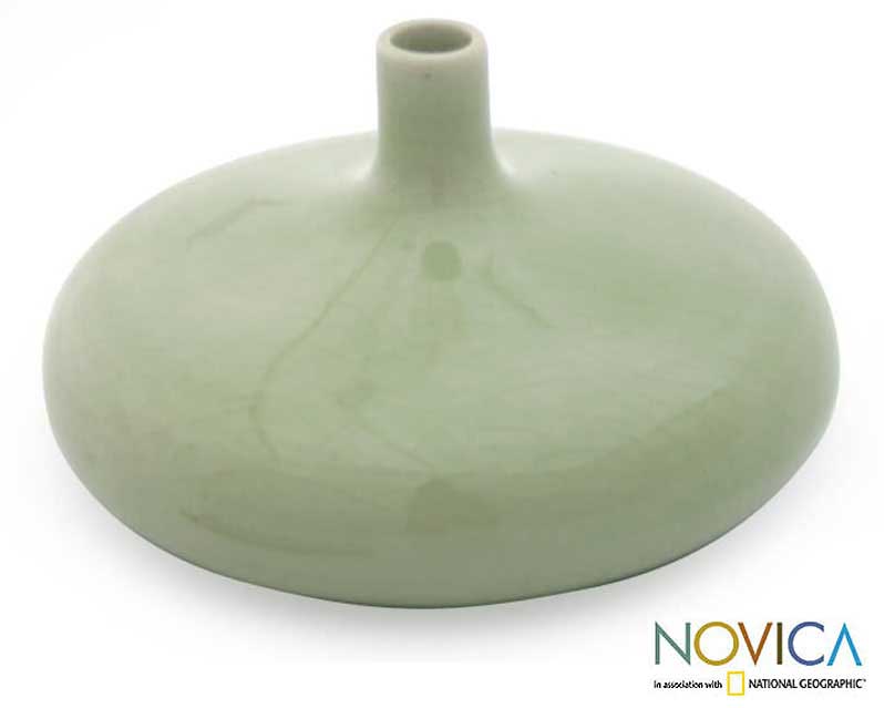Celadon Ceramic Classic Green Vase (Thailand)  