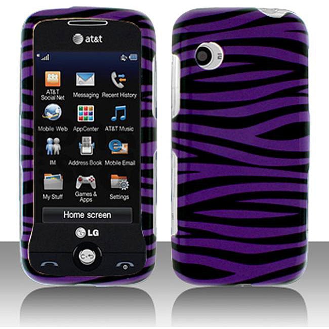 Black Purple Zebra LG Prime GS390 Protector Case  