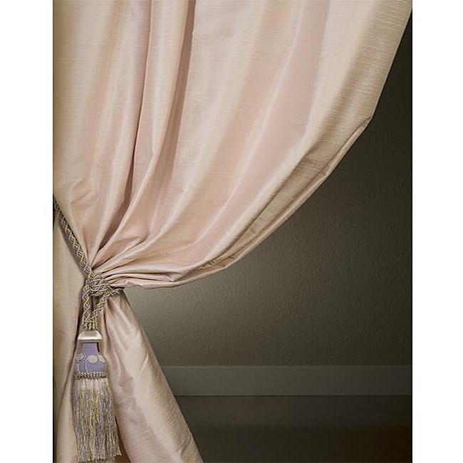 Signature Light Pink 96inch Textured Silk Curtain Panel 13272358