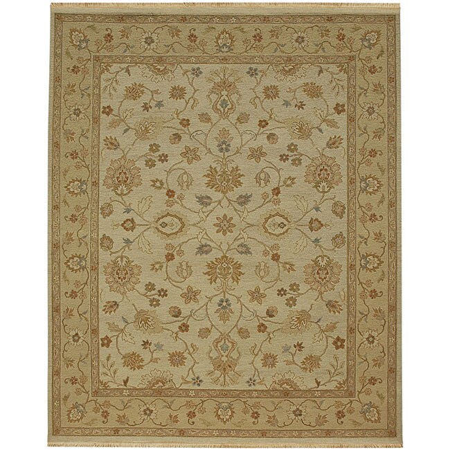 Handknotted Regency Ivory Oriental Wool Rug (6' x 9') 13278605