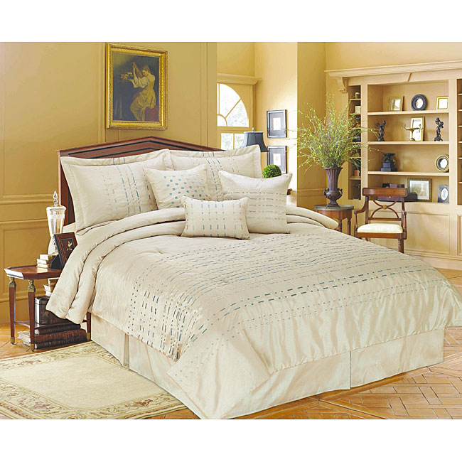 Metro Champagne 7-piece King-size Comforter Set - 13291783 - Overstock