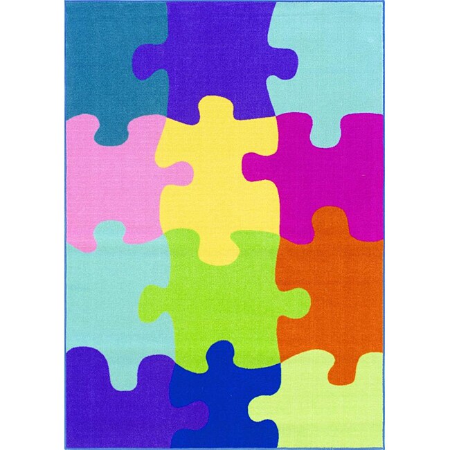 Tweens Multicolor Puzzle Piece Rug (33 x 5)  