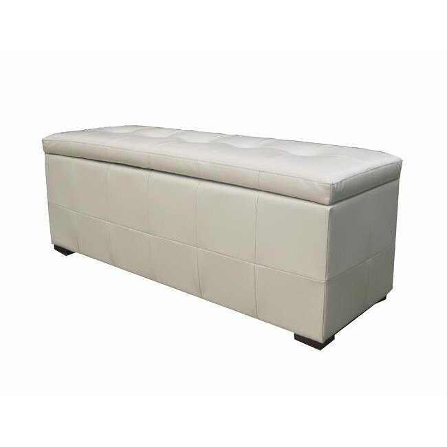 Ivory Bi cast Leather Storage Bench