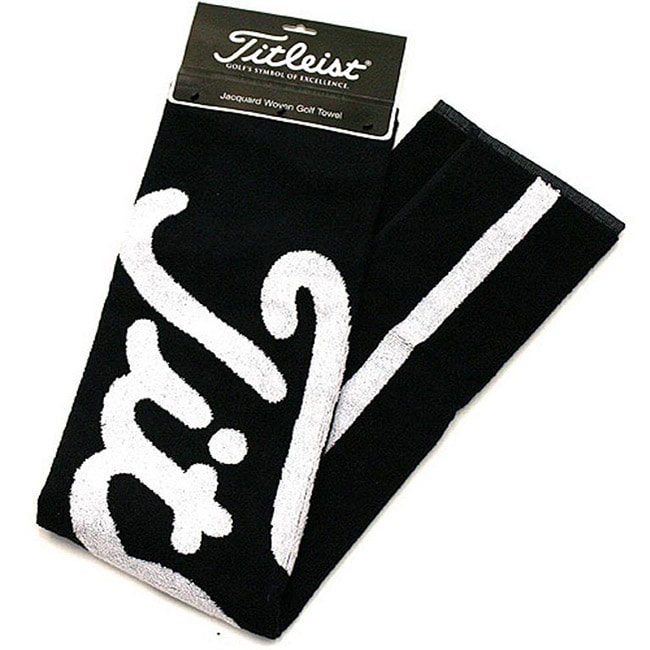 Titleist Black Jacquard Woven Cotton Golf Towel 13365702 Overstock