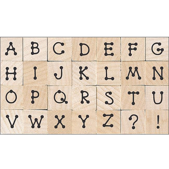 Hero Arts Tiny Dot Alphabet Letters Wood Stamp Set  