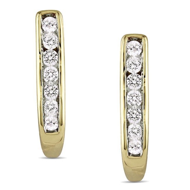 10k Yellow Gold 1/4ct TDW Diamond Earrings (G H, I2 I3)