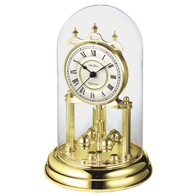 Seth Thomas Lydia Goldtone Metal Glassdomed Mantel Clock Overstock