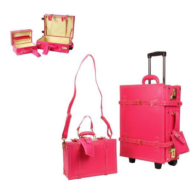 girls pink luggage