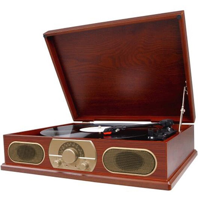 Studebaker SB6051 Wooden Turntable with AM/FM Radio