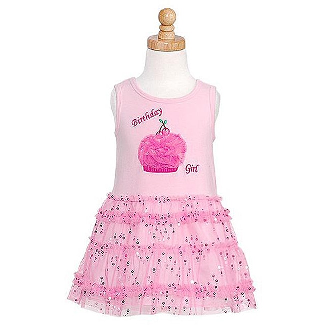 Bonnie Jean Girls Sequined Pink Birthday Dress  