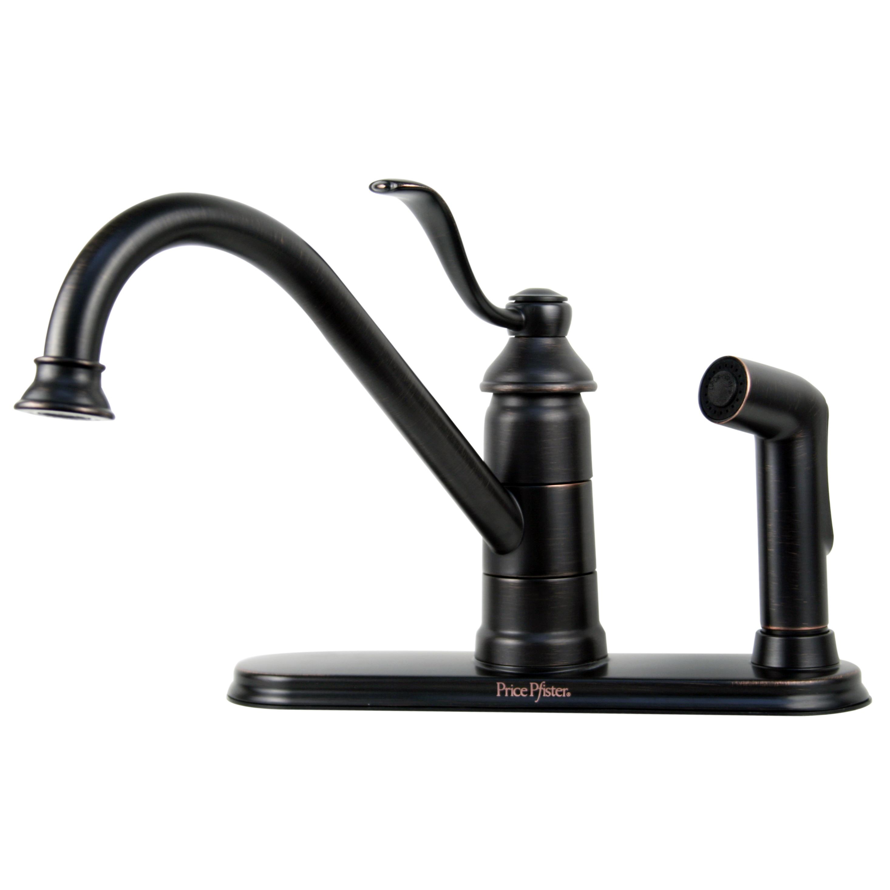 Price Pfister Portland Tuscan Bronze Kitchen Faucet with Spray