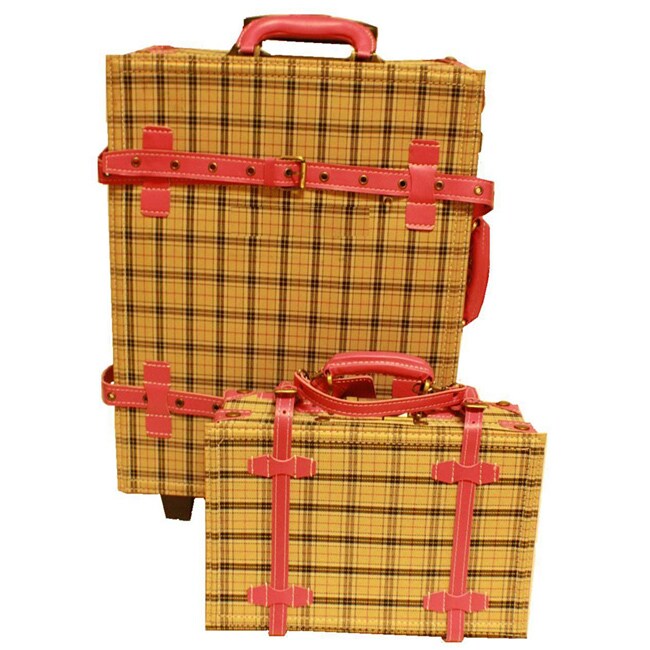 plaid luggage