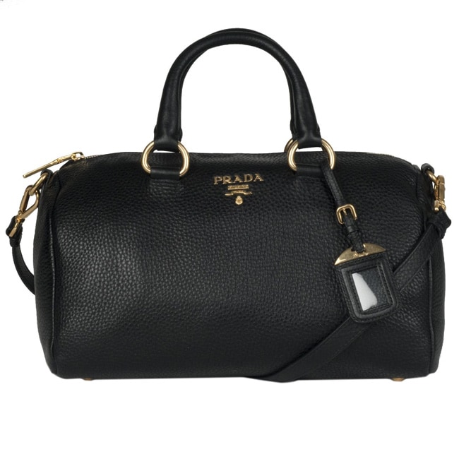 Prada \u0026#39;Saffiano Lux\u0026#39; Black Leather Bowler Bag - 13486102 ...  