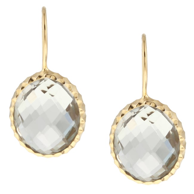 Zoe B 14k Gold Over Sterling Silver Green Amethyst Earrings - Overstock ...