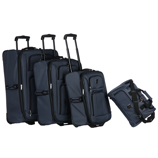 Adolfo Featherlites Indigo 4piece Luggage Set 13506399 Overstock