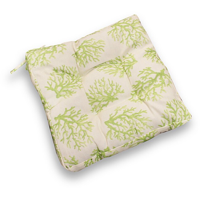 Thro Polyester Lime Coral Outdoor Tufted Cushions (Set of 2