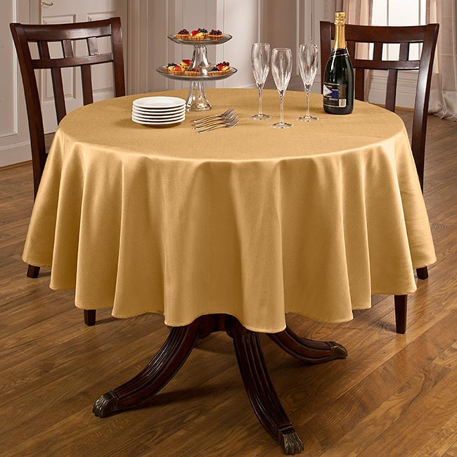 Rosedale Spill proof Butter 70 inch Round Tablecloth.