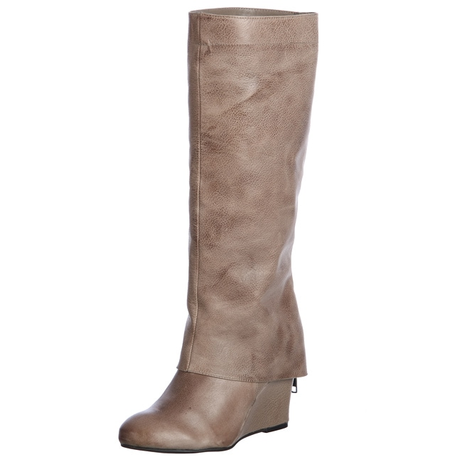 Steve Madden Women's 'P-Miles' Taupe Knee-high Wedge Boots