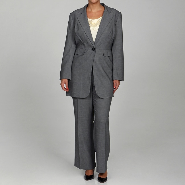 Calvin Klein Womens Black/ Cream 2 piece Pant Suit
