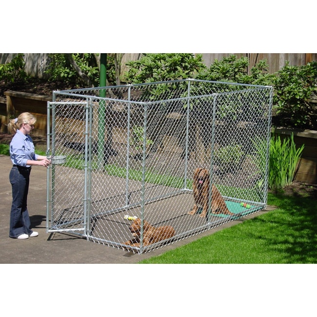 Lucky Dog Galvanized Chain Link Box Kennel (5' x 10') Overstock