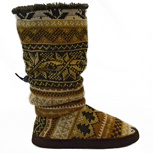 Muk Luks Women's Nordic Cable Knit Toggle Slippers 13858248